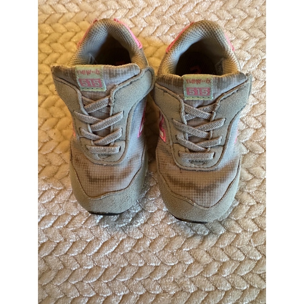 New Balance 515 Toddler Sneakers Grey Pink Green NW515BP Size 6 Toddler
